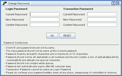 Change your Login and Transaction Passwords