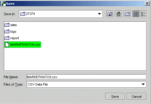 Save current market watch in your PC