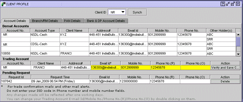 View and Update your contact details