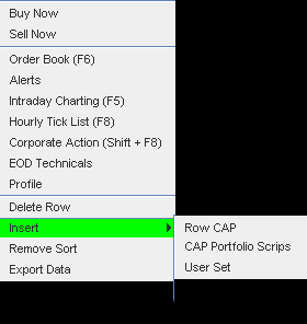 Right-click options in Market Watch