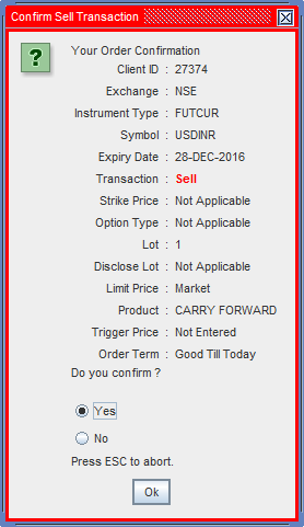 Confirm Buy Order screen