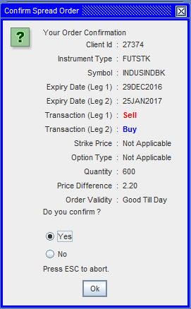 Confirm Buy Order screen