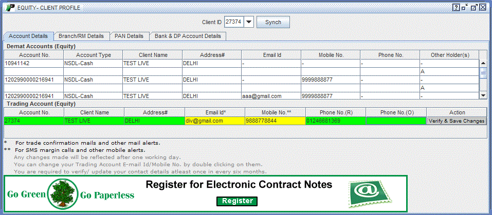 View and Update your contact details