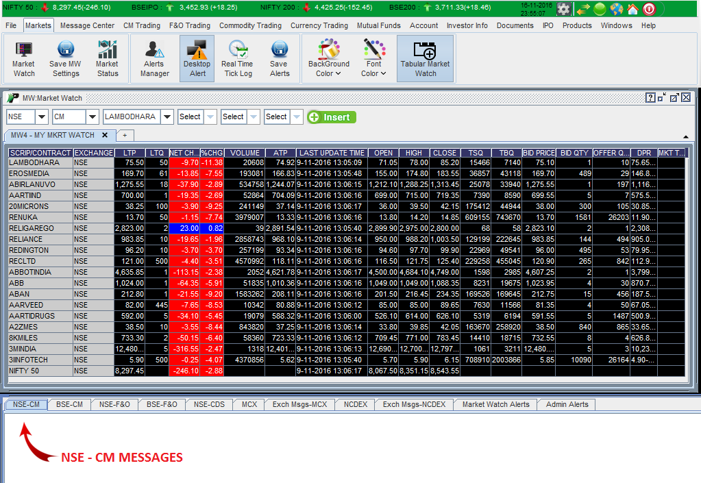 New NSE Message center